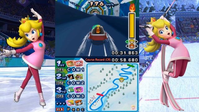 ? Mario and Sonic at the Winter Games DS ( All Events) Peach gameplay ? смотреть онлайн