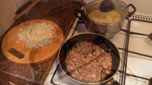 Толчёнка с салом и луком