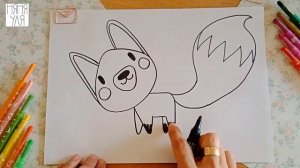 Как нарисовать ЛИСУ поэтапно для детей | Рисуем животных ЛЕСА | Няня Уля
