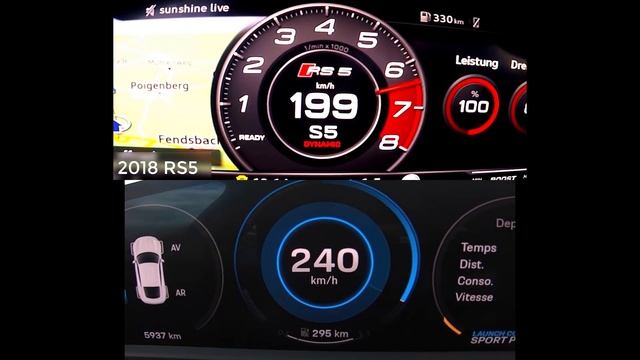 Audi RS5 v Porsche Taycan Turbo S Acceleration 0-100 & 0-250 km/h смотреть онлайн
