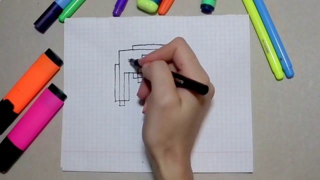 Как нарисовать КИРКУ ИЗ МАЙНКРАФТА по клеточкам - How to draw a pickaxe on the c смотреть онлайн
