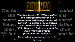 Who is Adonai? God Yeshua Jesus El OHIM YahWeh