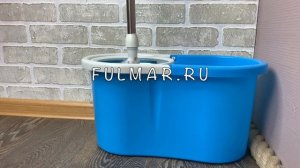 Швабра с ведром для отжима и полоскания со стальной центрифугой Rotary Mop