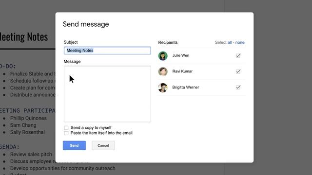 Email collaborators from Google Docs