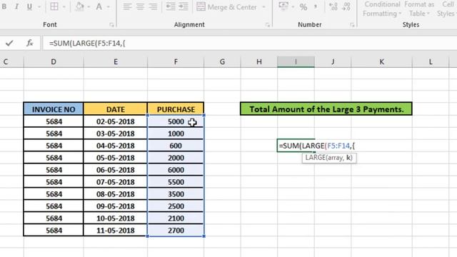 SUM LARGE function in excel ! why we use large function with sum formula смотреть онлайн