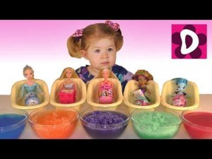 ✿ Кукла Барби в СЛИЗИ и ЖЕЛЕ Монстер Хай Пони Штеффи FROZEN Doll Bath Time Gelly Baff Slime Baff