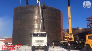 Монтаж резервуара РВС 3000 парк ГСМ сварка+