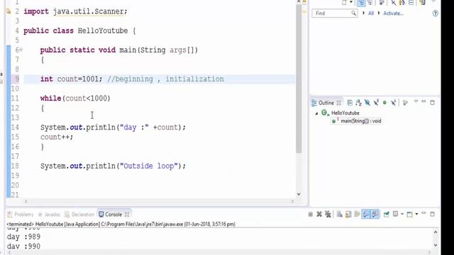 10 | Introduction to loops in java programming | java loops tutorial hindi | entry controlled loop