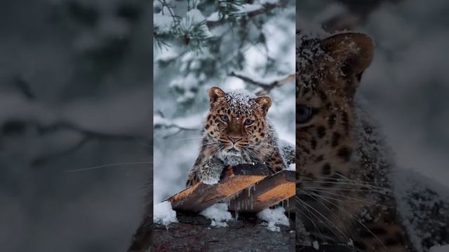 Leopard #леопард #снег