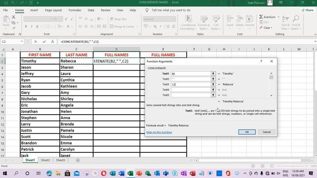 Combine First and Last Names in Excel - Concatenate Excel Tutorial смотреть онлайн