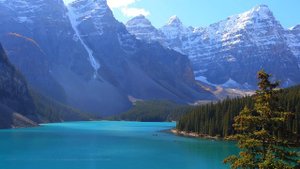 Moraine Lake Relaxation 4K Nature Video + Music Banff National Park 1 HR Ambient Film