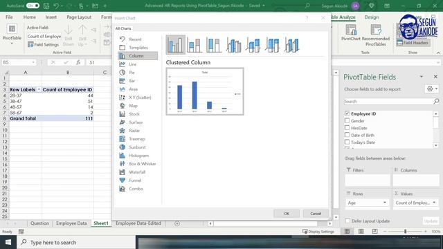 How To Make HR Report Using PivotTable in Excel  | HR Analytics in Excel