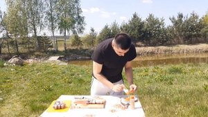 Шашлык из осетра. Как приготовить осетра. Как почистить осетра.