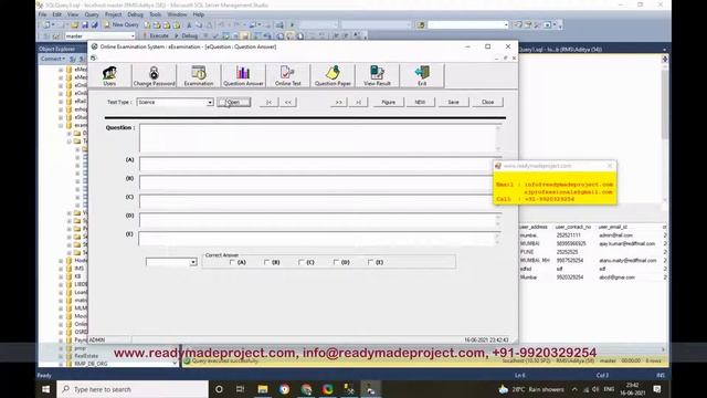 eExam - Computer Based Testing - VB6 and SQL Server demo by readymadeproject.com