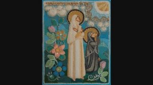 Обзор вышитой ризы на икону св. Елизаветы и Варвары.