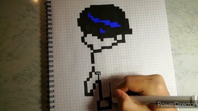 Как нарисовать по клеточкам эдгар бравл старс|Brawl Stars Edgar how to draw Pixel Art
