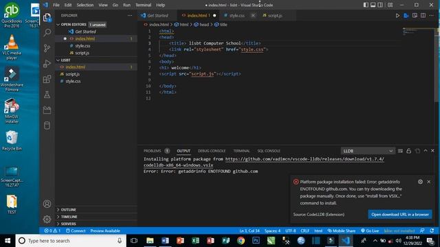 How To Create Html,css, And JavaScript Files Using Visual Studio Code