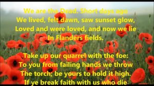 In Flanders Field, Poem by John McCrae, May 1915