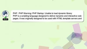 PHP : PHP Warning: PHP Startup: Unable to load dynamic library