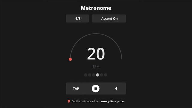 20 BPM Metronome 6/8 смотреть онлайн