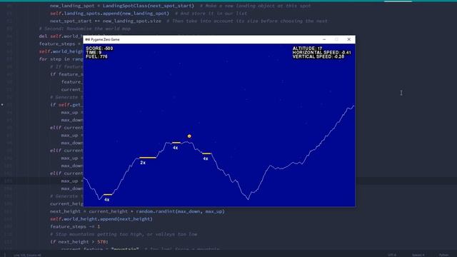 Lander a game by Daniel Pope with Pygame Zero смотреть онлайн