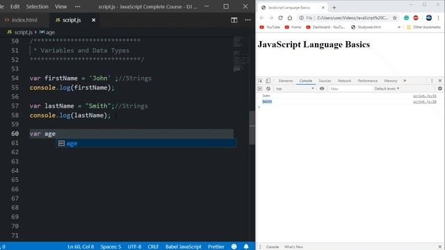 Variables and Data Types in JavaScript | COMPLETE JAVASCRIPT COURSE | Learn to CODE By Coding in JS