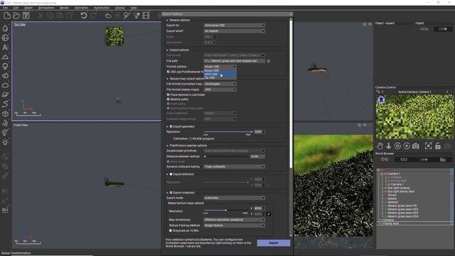 USD Export In VUE & PlantFactory