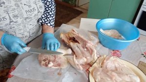 Разделка  тушки бройлера