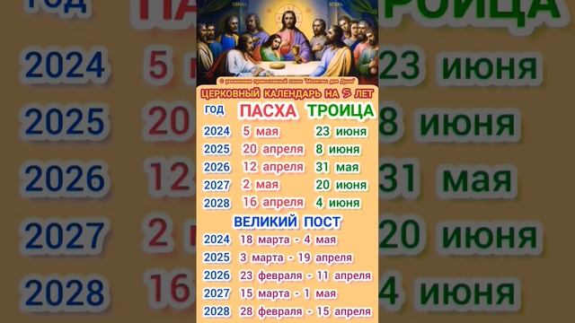 Молитва Господу Богу и Православный Церковный Календарь с Датами Праздников и Постов