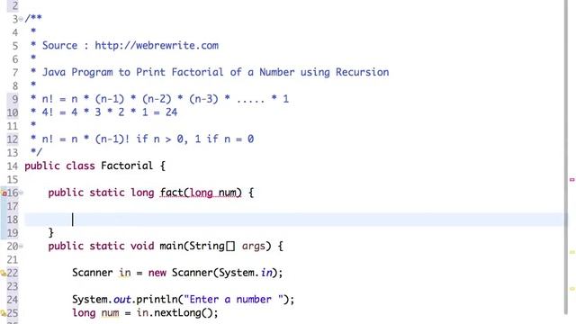 Java Program to Print Factorial of a Number using Recursion – смотреть ...