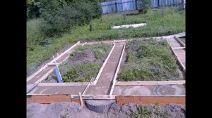 Фундамент под баню 5х5,5 м. на покрышках.