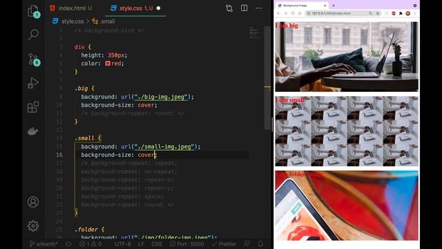 CSS3 Full Course[4K] - 39 | Background Size Property in CSS | Background Image |Telugu #css #html