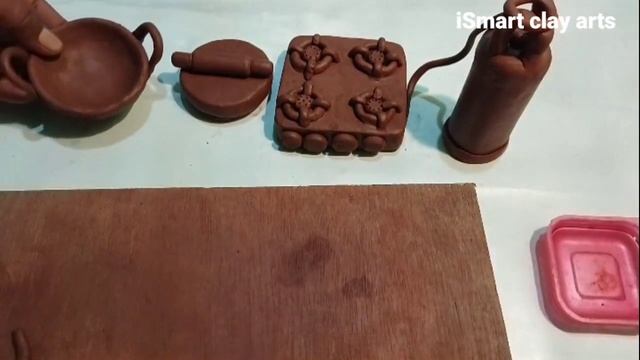 DIY How to make miniature clay kitchen set, Bed, light, cooler, Four burners gas stove, home needs.