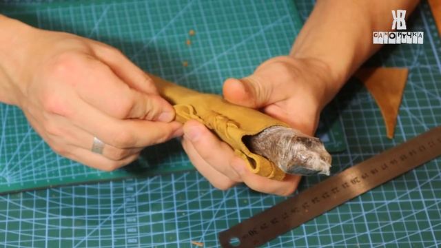 Простые ножны из кожи по технологии Индейцев Северной Америки