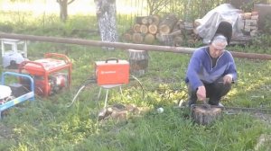 Сварка инвертором от двух генераторов 2,5 кВт. Welding with an inverter from two 2.5 kW generators.