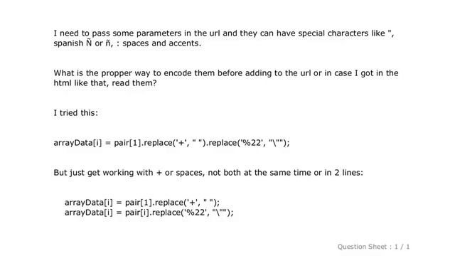 HTML : Encode special characters to pass in url and read by javascript
