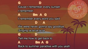 Simple Plan - Summer Paradise ft. Sean Paul (Lyrics and Chord)