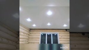Натяжной потолок в деревянный дом.