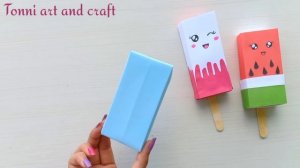 How to make paper Ice Cream box | DIY Ice Cream gift box | origami box idea/ Gift box idea for kids