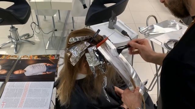 рельефное окрашивание балаяж айртач мелирование balayage airtouch ombre blonde haircolor hair mecha