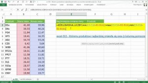 excel-536 - Któremu produktowi najbardziej zmieniła się cena (formuła tablicowa)