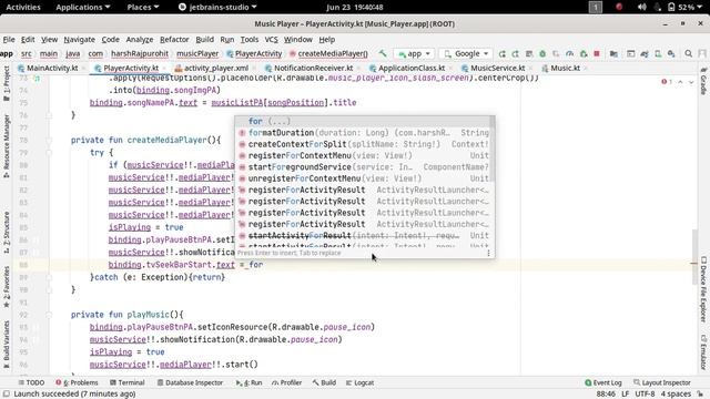 40.Setting Listener on SeekBar | Music Player Application | Android Development Kotlin in Hindi смотреть онлайн