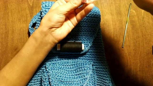 Рюкзак крючком из шнура для начинающих. Часть 9. О лямках и магнитах.