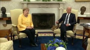 President Biden meets with German Chancellor Angela Merkel