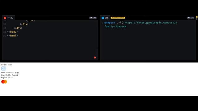 Верстка елементов сайта. Банковская карта. CSS. HTML.