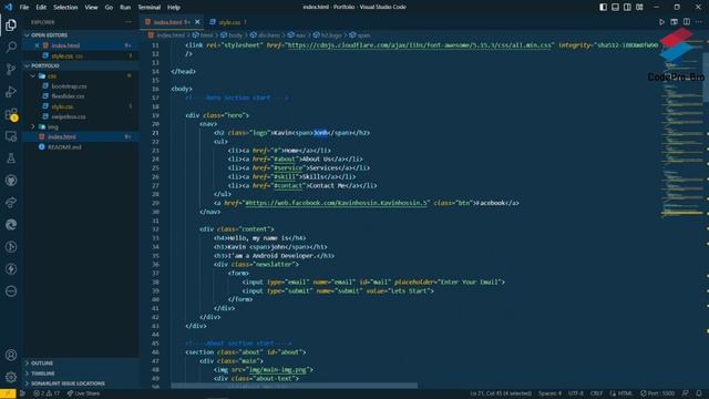 How To Make A Portfolio Website Using HTML CSS JS  Complete Responsive Website Design 2023 Bangla