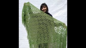 Узор для шали крючком №7   экспресс МК (crochet shawl pattern)