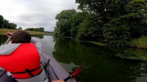 Trying our new toy...ITIWIT inflatable Kayak... on local river