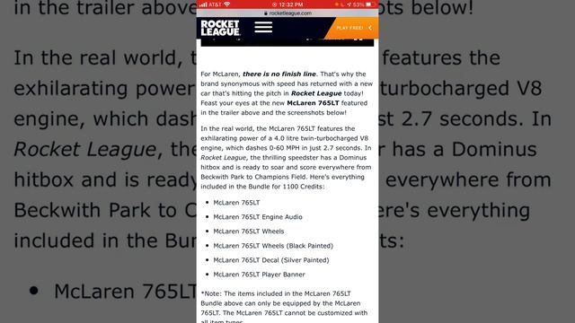 The McLaren 765LT Comes to Rocket League!! смотреть онлайн