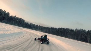 Зимние движения! Перевернулся на карте) ICE KART CZ250 Зимний карт.